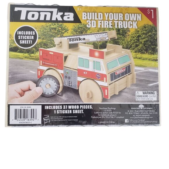Tonka 3D Wood Model Kit Set Includes Fire Truck and Police Car NEW - Picture 2 of 6
